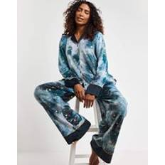 Multicoloured Pyjamas Chelsea Peers Velour Moon Print PJ Set - Multi