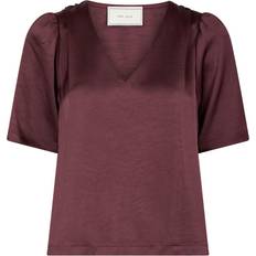 Rød Bluser Neo Noir Largo Heavy Bluse - Burgundy