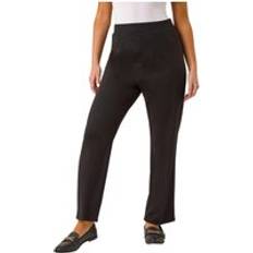 Straight - Women Trousers Roman Petite Straight Leg Ponte Stretch Trouser - Black