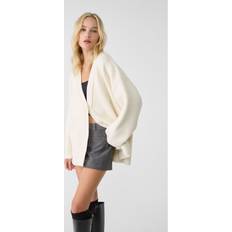 Stradivarius Oversized Strikket Cardigan - Ecru/Neutral