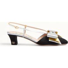 Valentino Garavani Heels & Pumps Valentino Garavani Bowow Slingback Pumps - Black/Silver