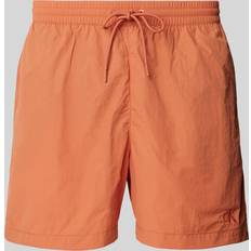 Brown - Men Swimwear Regular Fit Badeshorts - Rostbraun