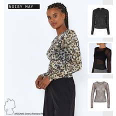 Bluser på tilbud Noisy May Shirts NMJudith - Brun/Mørkebrun/Sort
