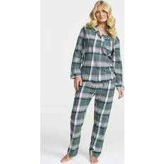 M Pysjamaser Damella Cotton Flannel Pyjamas - Green Pattern