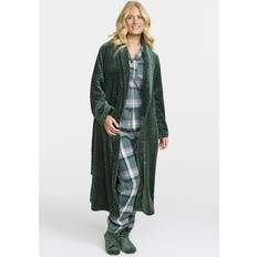 Damella Jaquard Fleece Dressing Gown - Green