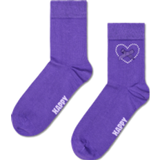 Lilla Sokker Happy Socks Bow Heart 1/2 Crew Sock - Purple