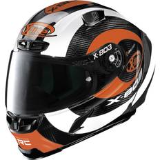 X-Lite X-803 RS Ultra Carbon Hattrick Helm, schwarz-weiss-orange, Größe für Männer