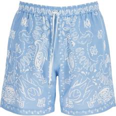 Amiri Shorts Amiri Watercolor Bermuda Bandana - Light Blue