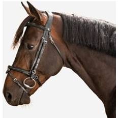 Fouganza Second Life Horse & Pony Leather Bridle With French Noseband 580 Black Tops. Excellent