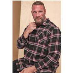 5XL - Flannel Shirts BadRhino Long Sleeve Check Shirt - Black