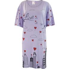 Cotton Nightgowns Love Comfy Night Shirt - Purple