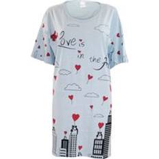 Cotton Nightgowns Love Comfy Night Shirt - Silver