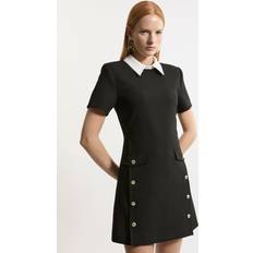 Karen Millen Short Dresses Karen Millen Compact Stretch Tailored Mini Dress - Black