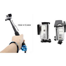 Gopro hero 7 Evermart GoPro HERO 5/6/7 Vandtæt Hus og Teleskopstang
