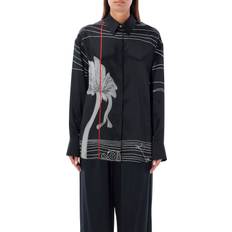 Ferragamo Blusas Ferragamo Printed Silk Shirt - Black