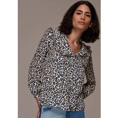 Leopard Blouses Whistles Cheetah Print Collared Top - Leopard Print