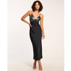 Ramy Brook Embellished Slip Midi Dress - Black