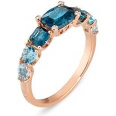 Ponte Vecchio Iris Diamond Ring - Rose Gold/Blue Topaz