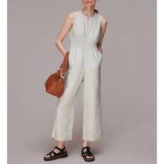 Linen - Woman Jumpsuits & Overalls Whistles Melanie Linen Jumpsuit - Cream