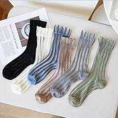 Silke Sokker Fashion Striped Mesh Glass Silk Socks - Transparent