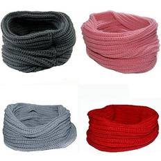 Pink - Sportswear Garment Scarfs Rygai Cable Knitted Solid Scarf Shawl Neckerchief - Autumn Winter