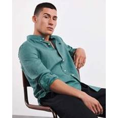 Timberland Men Shirts Timberland Mill Brook Linen Shirt - Teal Blue