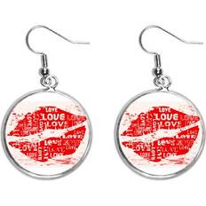 DIYthinker Keyword Love Kiss Ear Dangle - Silver