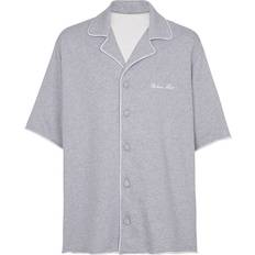 Balmain Shirts Balmain Logo Embroidered Cotton Shirt - Grey