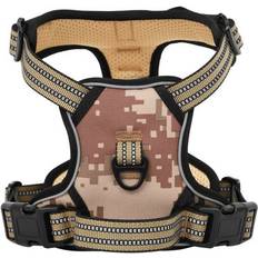 VidaXL Hundar - Hundhalsband & Selar Husdjur vidaXL Justerbar Kamouflage Hundsele med Ränder M