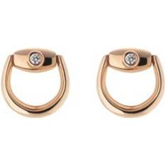 Gucci Diamond Earrings Gucci Horsebit Women's Diamond Stud Earrings - Rose Gold