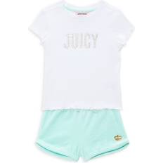 Juicy Couture Girl's 2-Piece Logo Tee & Shorts Set - White