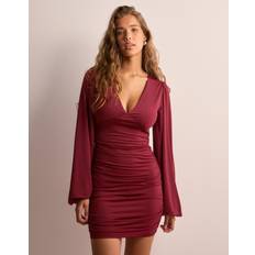 Røde Kjoler Nelly Jersey Volume Sleeve Dress - Rød