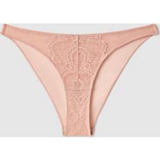 Lace Mesh Bikini Briefs - Nude