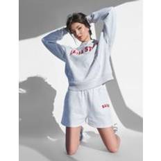 Shorts Public Desire Kaiia Logo Sweat Shorts - Light Grey Marl/Red