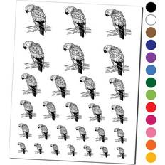 Gray Body Makeup Sniggle Sloth African Grey Parrot on a Branch Water Resistant Temporary Tattoo Set Fake Body Art Collection Orange