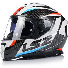 LS2 ff800 storm-ii motorcycle full face dual visor crash helmet racer red blue