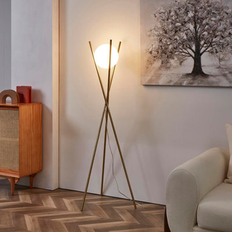 Everly Quinn Elettro Glass Globe 65 H x 22 W x 10 D Floor Lamp