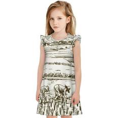 Sleeveless Nightwear Tebeau Rice Harvest Print Flutter Sleeve Nightgown - X-Large