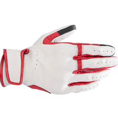 Brown Motorcycle Gloves Alpinestars dyno leather gloves ecru/ruby red