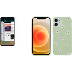 Cover til iphone 12 mini Daisy TPU Cover with Screen Protector for iPhone 12 mini