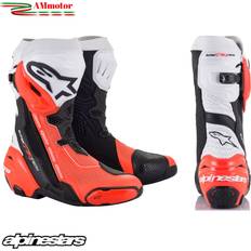 White Motorcycle Boots Alpinestars Boots supertech r vented black white red fluo n racing motorcycle