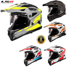 Red Motorcycle Helmets LS2 mx702 pioneer ii adventure dual sports motorcycle motorbike helmet