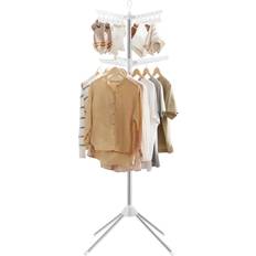 Black Drying Racks Rebrilliant Clothes Airer, Clothes Drying Rack With 3 Rotatable Arms For Hangers, 4-Leg Indoor Folding Laundry Rack, Stainless Steel, For Clothes And Socks, 183 C Black (183cm H X 65cm W 183cm H X 65cm W)
