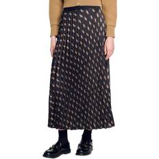 Rosso Gonne Sandro Helena Printed Midi Skirt - Mustard/Burgundy