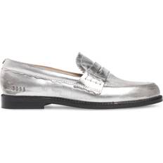 GOLDEN GOOSE Women Low Shoes GOLDEN GOOSE Jerry Metallic Leather Loafers - Silver