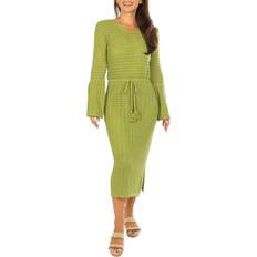 Dresses C&C California Womens Crochet Long Sleeve Dress - Green