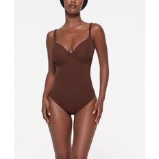 Fabric - Women Shapewear & Under Garments SKIMS Back Smoothing Brief Bodysuit - Deep Neutral