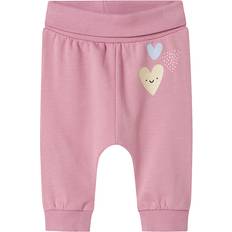 Blommiga - Mjukisbyxor Name It Sweatpants - Mauve Orchid/Hearts