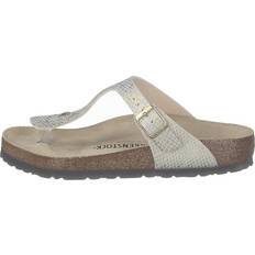 Birkenstock Gizeh Shiny Python Sandaler - Eggshell/Gold