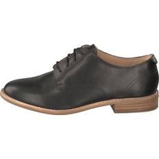 Donna - Nero Scarpe da barca Clarks Edenvale Ash Black Leather Shoes - Grå